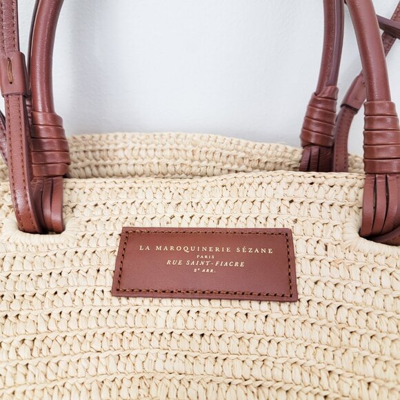 Sezane Justine Basket Bag in Natural Raffia - Picture 3 of 11